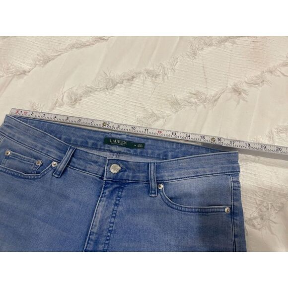 Lauren Ralph Lauren Jeans Women Size 14 Blue Cotton Denim Mid Rise Outdoor Pant - Picture 9 of 9